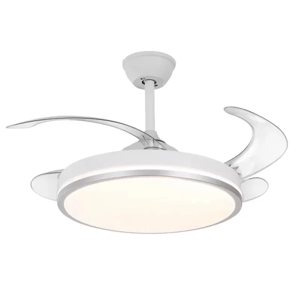LED luster sa ventilatorom montiran na plafonu – Prikazuje kako uređaj izgleda u stvarnom prostoru