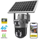 slika kamere povezana sa solarnim panelom i telofon koji prikazuje sta ve vidi na kameri