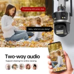 Wi‑Fi IP kamera sa 3 sočiva – PTZ rotacija, sirena i detekcija lica - Image 5