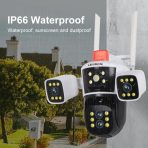 Wi‑Fi PTZ kamera 3‑u‑1 sa 4 MP sočivima i AI praćenjem – 360° nadzor + audio komunikacija - Image 4