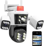 Wi‑Fi PTZ kamera 3‑u‑1 sa 4 MP sočivima i AI praćenjem – 360° nadzor + audio komunikacija - Image 2