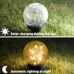 Solarna LED svetla od napuknutog stakla – 2 kom | Dekorativna baštenska rasveta sa toplim svetlom - Image 3