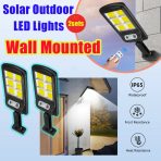 Set od 2 solarne zidne LED lampe sa daljinskim upravljačem – IP65, 3 režima osvetljenja, 120 COB dioda - Image 2