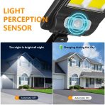Set od 2 solarne zidne LED lampe sa daljinskim upravljačem – IP65, 3 režima osvetljenja, 120 COB dioda - Image 3