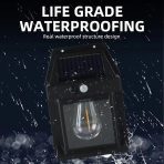 Inteligentna solarna zidna LED lampa – vodootporna IP65, 3 režima osvetljenja, senzor pokreta, za dvorište i fasade - Image 3