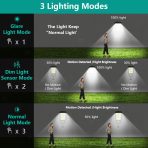 Set od 2 solarne zidne LED lampe sa daljinskim upravljačem – IP65, 3 režima osvetljenja, 120 COB dioda - Image 6
