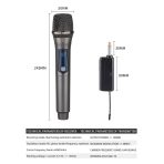 Bežični Mikrofon UHF Profesionalni Ručni Dinamički Mikrofon za Karaoke, Žurke, Crkve i Prikaze - Image 6