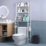 Praktična polica za kupatilo – iznad WC šolje, metalna konstrukcija, 2 nivoa