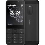 Nokia 230 Dual SIM u elegantnoj crnoj boji – prednja i zadnja strana telefona, prikaz tanakog dizajna.