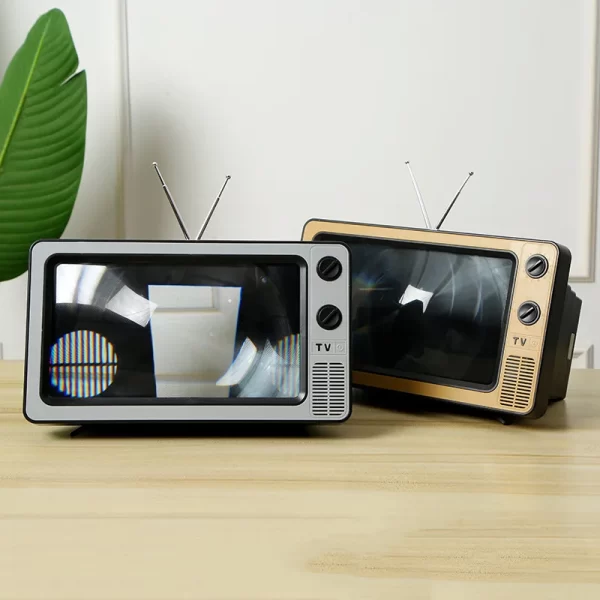Retro TV Stalak sa Uveličavajućim Ekranom za Mobilni Telefon – Projektor i uveličivač Prikaza