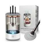 uređaj za sušenje i čišćenje četkice za šminku za par sekundi! 3-u-1 automatski uređaj sa USB punjenjem, držačem i rotacionim čišćenjem – higijenski, efikasno i štedi vreme.