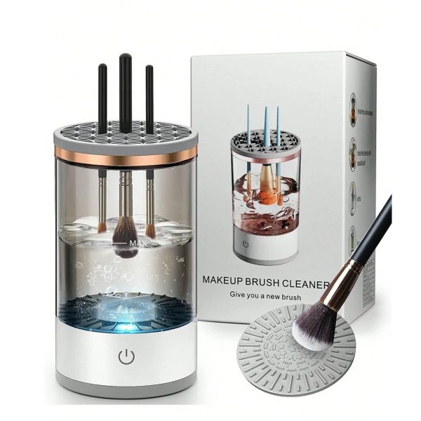 uređaj za sušenje i čišćenje četkice za šminku za par sekundi! 3-u-1 automatski uređaj sa USB punjenjem, držačem i rotacionim čišćenjem – higijenski, efikasno i štedi vreme.