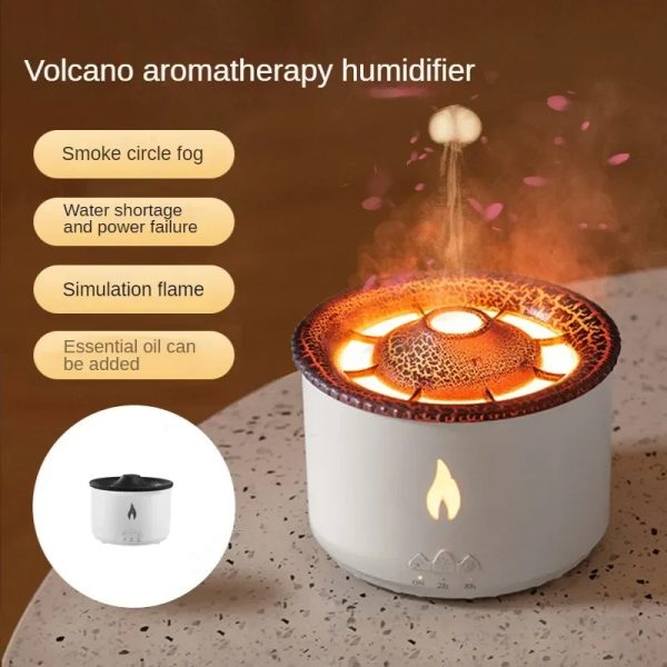 Mini Ovlaživač Difuzor sa Efektom Vulkanskog Plamena za Opuštajuću Atmosferu u Dnevnoj Sobi, Kancelariji i Teretani