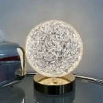 Crystal LED Stona Lampa Mesec i Zvezda – Touch Kontrola, 3 Boje Svetla, USB Punjiva