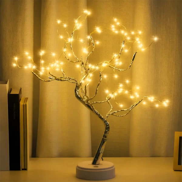 LED Bonsai Drvo Lampa sa 108 Svetala – Dekorativna Stona Lampa za Praznike, Spavaću Sobi i Dnevni Boravak (USB/Baterije)