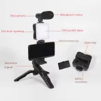 Vlogging i Live Streaming Kit sa LED Svetlom, Mikrofonom i Tripod Stalakom za Telefon - Image 2