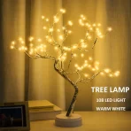 LED Bonsai Drvo Lampa sa 108 Svetala – Dekorativna Stona Lampa za Praznike, Spavaću Sobi i Dnevni Boravak (USB/Baterije) - Slika 3