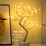 LED Bonsai Drvo Lampa sa 108 Svetala – Dekorativna Stona Lampa za Praznike, Spavaću Sobi i Dnevni Boravak (USB/Baterije) - Slika 4