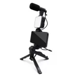 Vlogging i Live Streaming Kit sa LED Svetlom, Mikrofonom i Tripod Stalakom za Telefon - Image 5