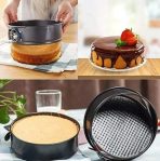 Nelepljiv Kalup za Torte –  Set od 3 - Okrugli, Srcoliki i Kvadratni Kalupi sa Uklonjivim Dnom i Mehanizmom za Otvaranje - Image 5