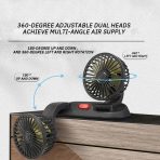 USB auto ventilator sa dva rotirajuća ventilatora – 5V / 12V / 24V, 2 brzine - Image 3