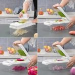 15-u-1 Multifunkcionalni rezač i rendalica za povrće i voće sa korpom – komplet za brzo i lako seckanje i pranje - Image 5