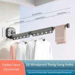 Teleskopski Zidni Sušač Veša bez Bušenja – Vakumsko Kačenje, Sklopivi Sušač od Aluminijuma za Terasu, Kupatilo ili Spavaću Sobu - Image 7