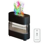Ultrazvučni difuzer sa efektom plamena, RGB svetlom i daljinskim upravljačem. Kapacitet 300ml, tihi rad i USB Type-C napajanje. Idealno za aromaterapiju i ovlaživanje prostora.