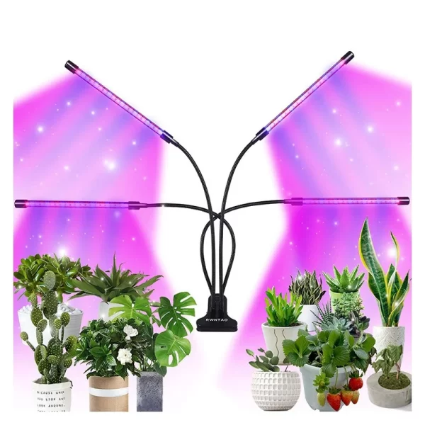 LED lampa za biljke sa 4 glave i fleksibilnim krakovima
