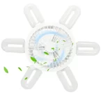 Moderna LED Lampa sa Ventilatorom – 60W, E27, Sklopiva sa 6 Oštrica, Dimmabilna sa Daljinskim Upravljačem