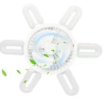 Moderna LED Lampa sa Ventilatorom – 60W, E27, Sklopiva sa 6 Oštrica, Dimmabilna sa Daljinskim Upravljačem