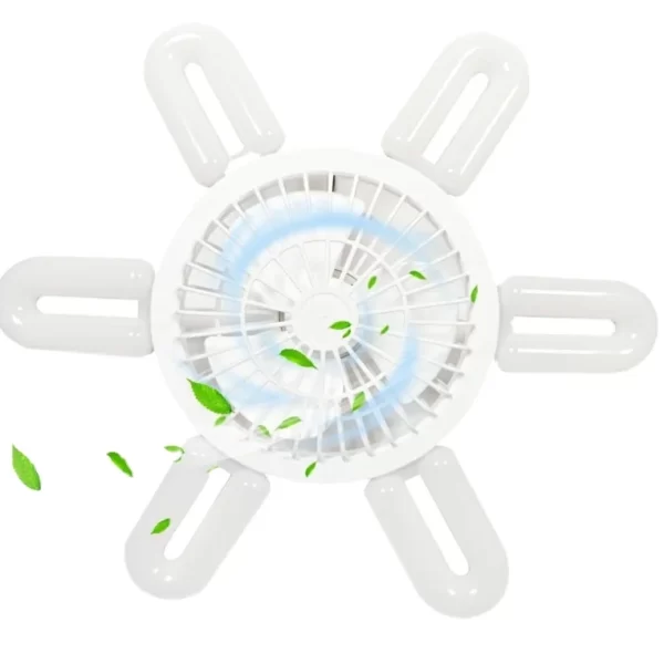 Moderna LED Lampa sa Ventilatorom – 60W, E27, Sklopiva sa 6 Oštrica, Dimmabilna sa Daljinskim Upravljačem