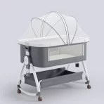 Krevetac sa ljuljaškom, baldahinom i mrežom protiv komaraca za bebe - Slika 3