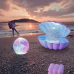 Ekološka 3D Resin Lampa u Obliku Školjke – Noćna Svetiljka sa Staklenim Bulbom za Dekoraciju i Poklone - Slika 2