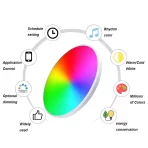 MI Smart LED Plafonska Lampa 24W – RGBW, Tuya Smart, WiFi + Aplikacija + Glasovna Kontrola - Slika 3