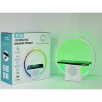 Bežični Bluetooth Zvučnik sa LED Svetlom i Punjačem 15W – RGB Efekti, 1500mAh Baterija, Idealno za Poklon - Slika 5
