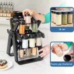 Set za kuhinju sa 18 teglica i rotirajućim stalkom