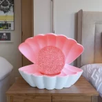 Ekološka 3D Resin Lampa u Obliku Školjke – Noćna Svetiljka sa Staklenim Bulbom za Dekoraciju i Poklone - Slika 5
