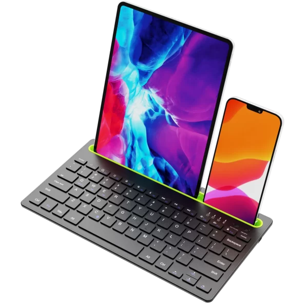 Bluetooth Bežična Tastatura sa Slotom za Telefon – Energetski Efikasna i Kompatibilna sa Android, iOS i Windows Sistemima