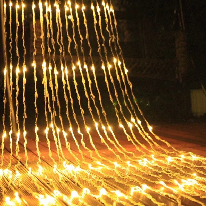 main-image-1 LED meteor zavesa 3x3M u efektu vodopada zute boje