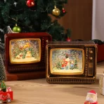 Božićni ornament dekorativni zvončić „Sneško sa svetlom“ – ručno izrađen rezin‑keramički ukras za dnevni boravak