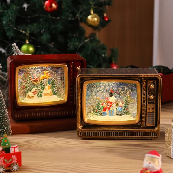 Božićni ornament dekorativni zvončić „Sneško sa svetlom“ – ručno izrađen rezin‑keramički ukras za dnevni boravak