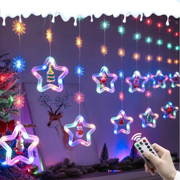 LED zavesa sa yveydastim oblikom lampica u sarenoj boji
