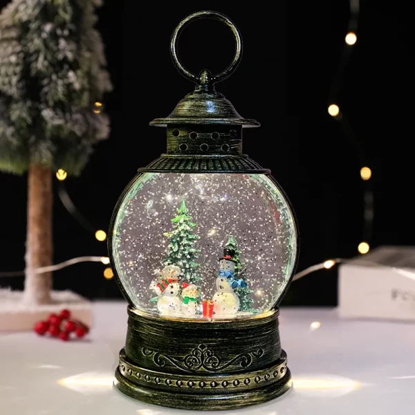Elegantna LED Zimska Snežna Kugla-Lampa “Classic” 21 × 14 × 8 cm za Božićnu Dekoraciju