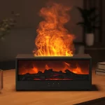 LED kamin aroma difuzer sa efektom plamena u crnoj boji