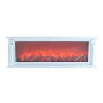 Dekorativni LED kamin sa 3D plamenom i ramom u beloj boji