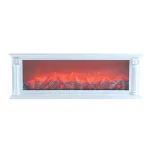 Dekorativni LED kamin sa 3D plamenom i ramom u beloj boji