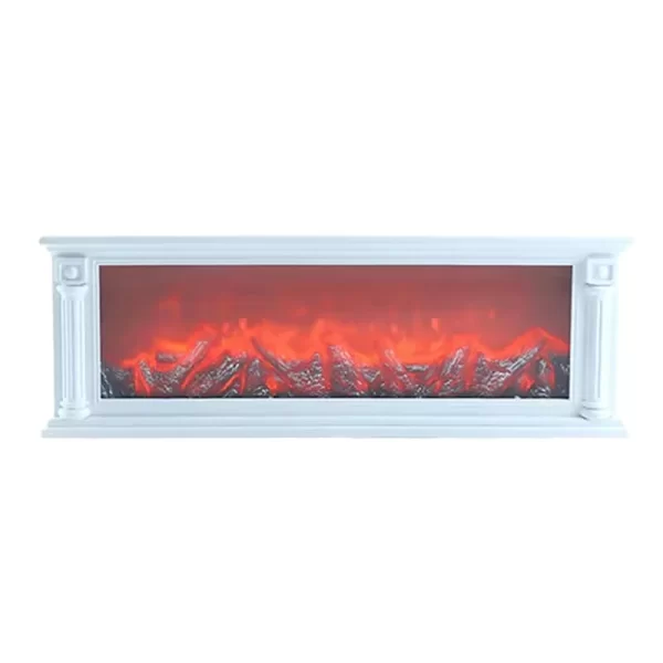 Dekorativni LED kamin sa 3D plamenom i ramom u beloj boji