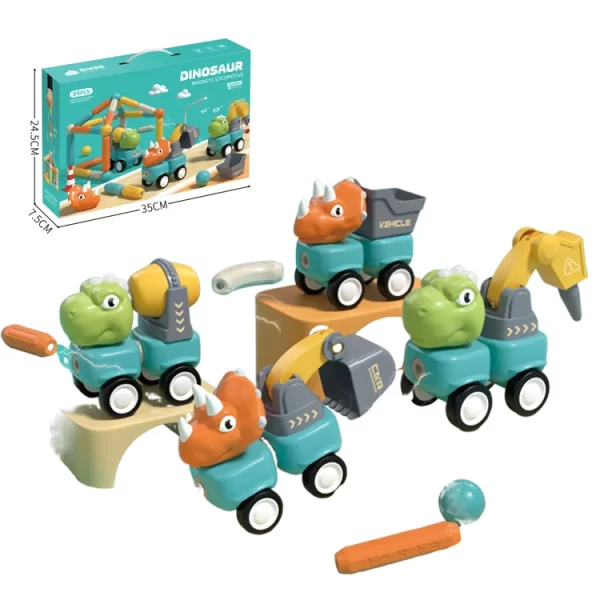 set sa dinosaurusima i kutijom sa dimenzijama