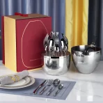 Luksuzni Set Pribor za Jelo od 24 Delova – Premium Inoks sa Poklonom Pakovanjem (Egg Shape Dizajn)